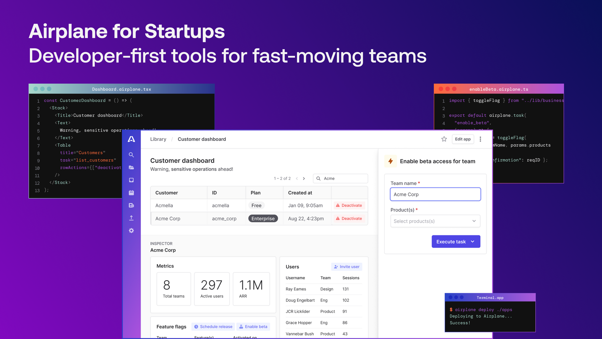 Introducing Airplane for Startups