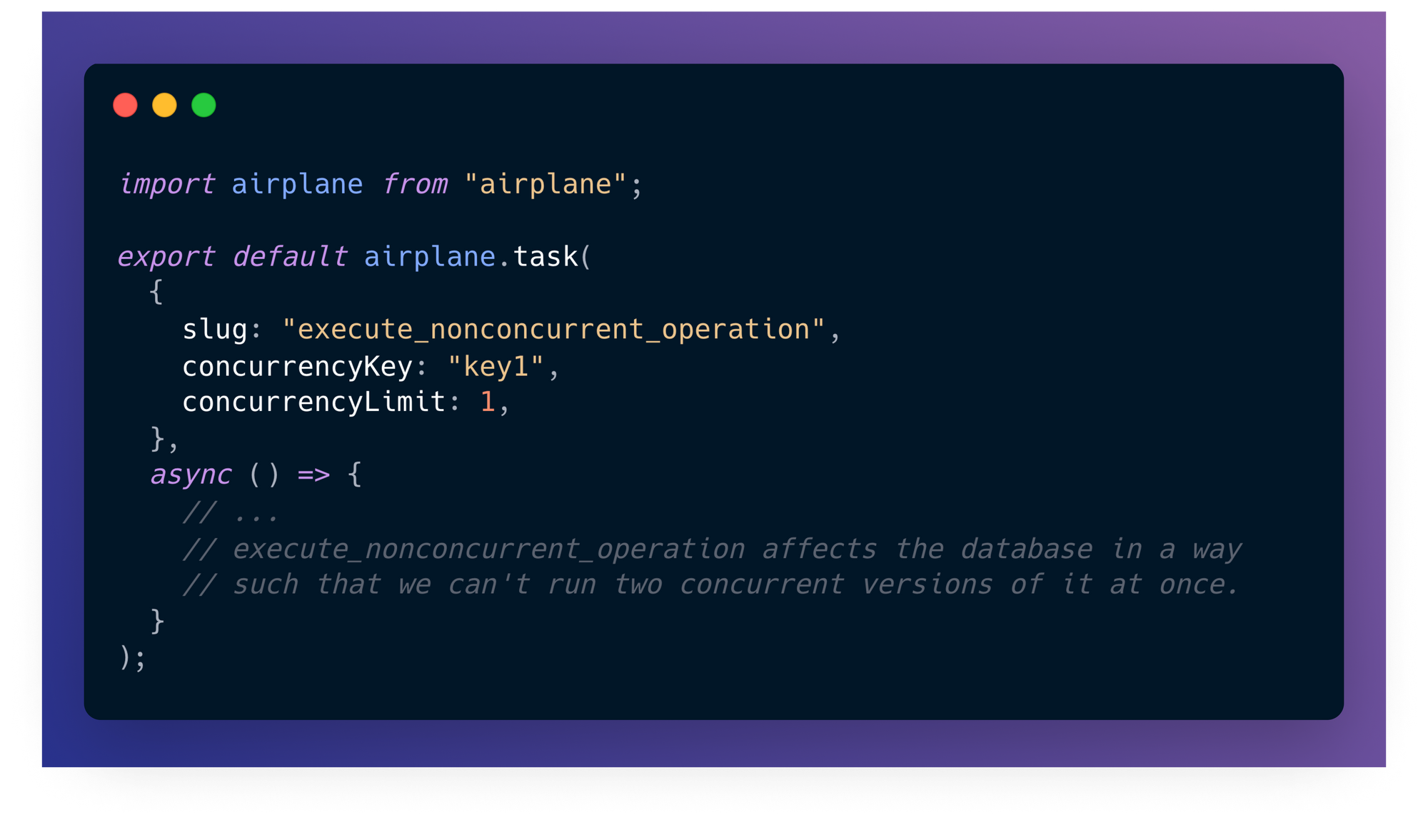 Airplane OIDC, Task concurrency keys