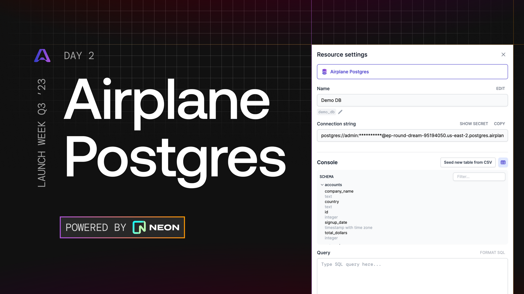 Airplane Launch Week Day 2: Airplane Postgres